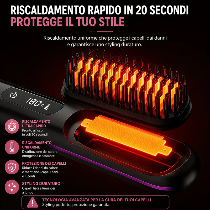 Pettine Lisciante Wireless Senza Fili
