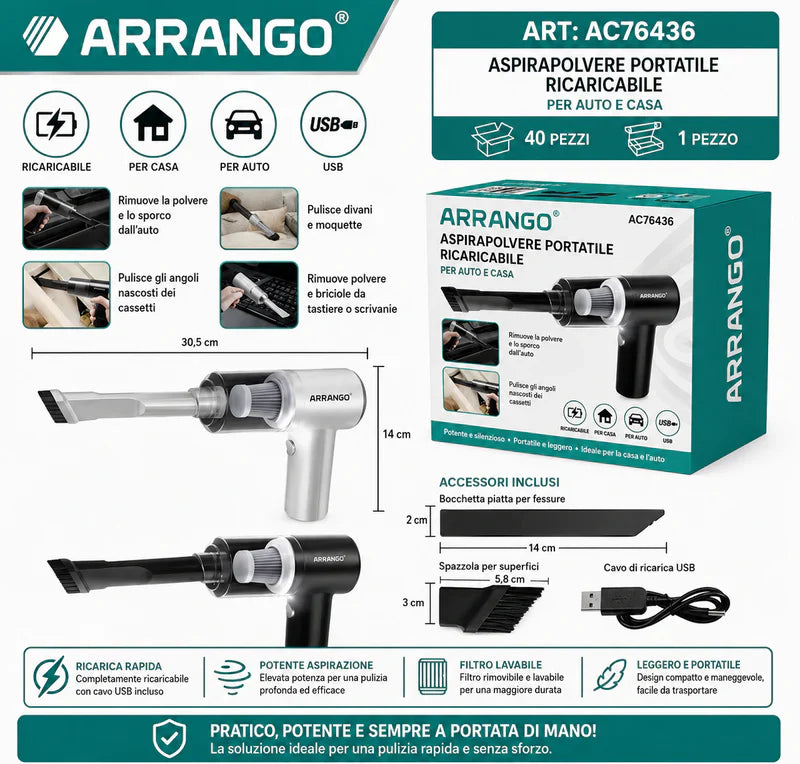 Aspirapolvere Auto Senza Fili