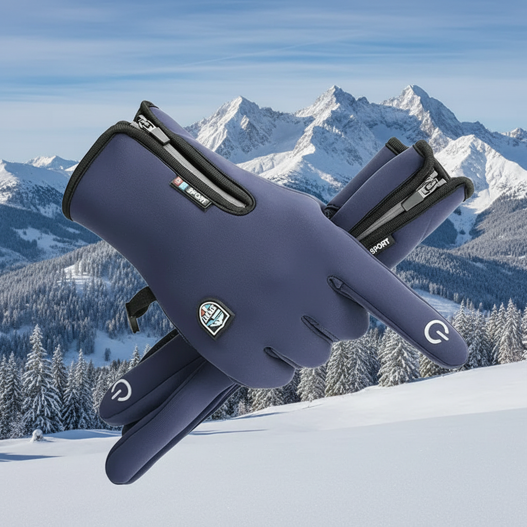 Guanti Blu Navy - Montagne Innevate