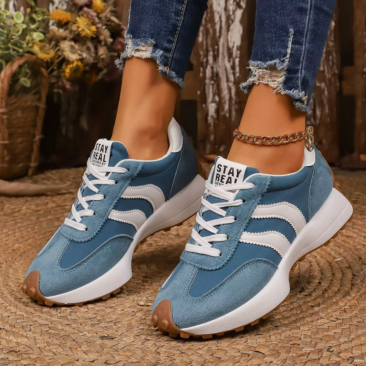 Sneakers Traspiranti Mesh Blu Comfort