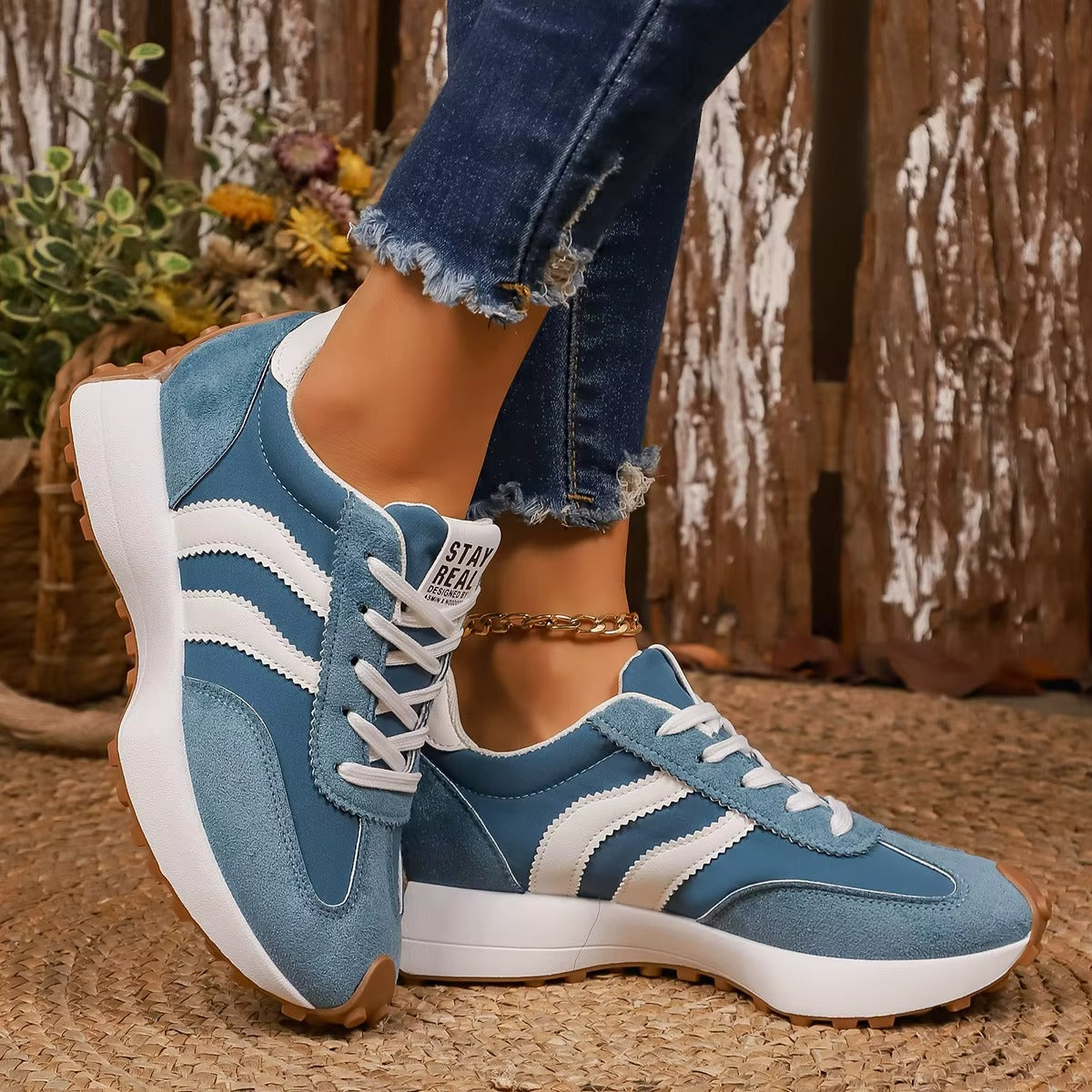 Sneakers Traspiranti Mesh Blu Comfort